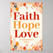 Glaube, Hoffnung und Liebe Boho Christlich Wall Ar Poster (Vorne)