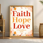 Glaube, Hoffnung und Liebe Boho Christlich Wall Ar Poster