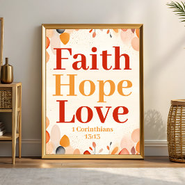 Glaube, Hoffnung und Liebe Boho Christlich Wall Ar Poster