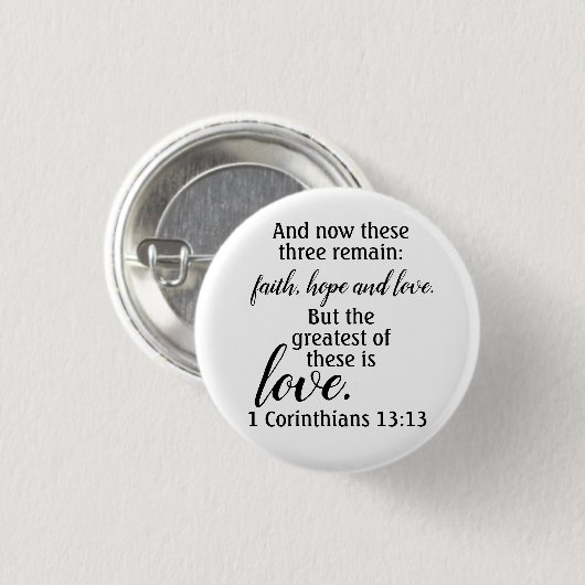 Glaube Hoffnung und Liebe Button (Vorne & Hinten)