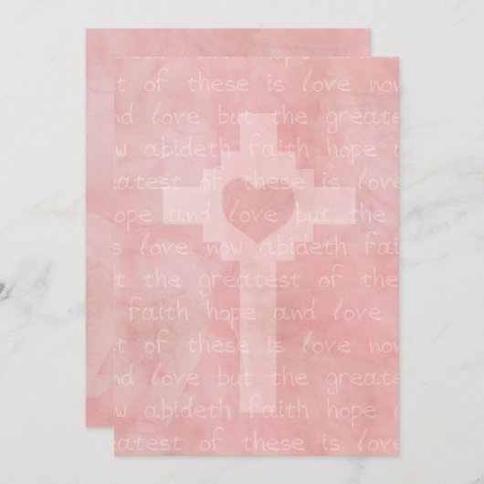 Glaube Hoffnung und Liebe Christlich 5 x 7 Hochzei Einladung (Vorne/Hinten)