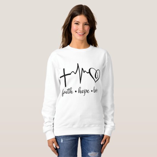 Glaube Hoffnung und Liebe Christlich Männer Frauen Sweatshirt (Vorne ganz)