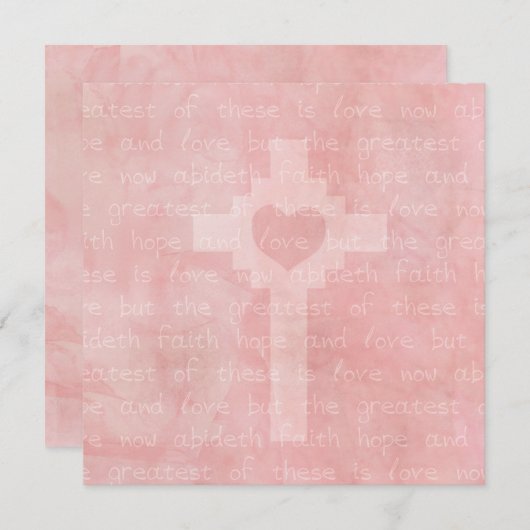 Glaube Hoffnung und Liebe Christliche Hochzeit am  Einladung (Vorne/Hinten)