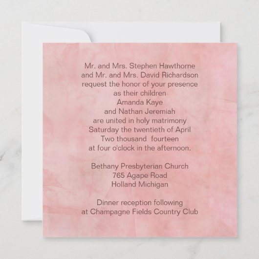 Glaube Hoffnung und Liebe Christliche Hochzeit am Einladung (Rückseite)