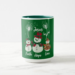 Glaube, Hoffnung und Liebe: Ein Schneemann-Weihnac Tasse