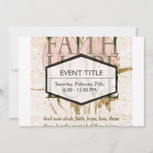 Glaube, Hoffnung und Liebe Einladung (Rückseite)