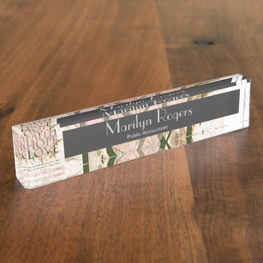 Glaube, Hoffnung und Liebe Namensplakette (Seite)