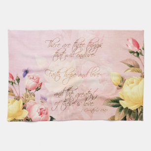 Glaube Hoffnung und Liebe Rosen Handtuch