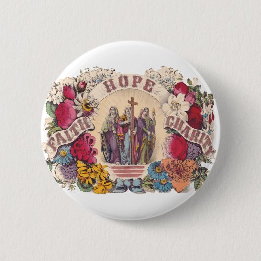 Glaube, Hoffnung und Wohltätigkeit Theologische Tu Button (Vorderseite)