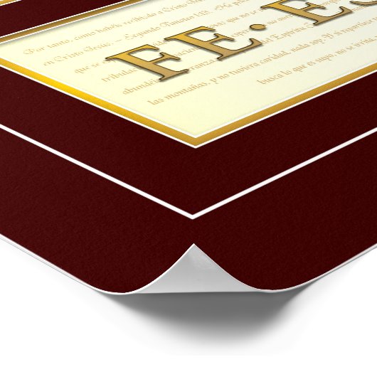 Glaube, Hoffnung, Wohltätigkeit auf Spanisch Poster (Ecke)