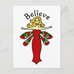 Glaube Holiday Dragonfly Fairy Feiertagspostkarte