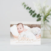 Glaube Holiday Foto Feiertagspostkarte (Stehend Vorderseite)