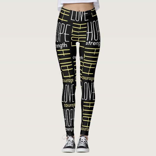 Glaube HopeLoveStrength und Mut Leggings (Vorderseite)