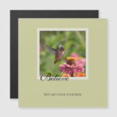 Glaube Hummingbird Pink Zinnia Blume Magnetkarte (Vorne/Hinten)