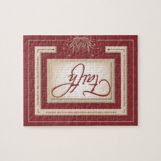 Glaube im Rot - Hebräer-11:6 Puzzle (Horizontal)