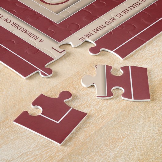 Glaube im Rot - Hebräer-11:6 Puzzle (Seite)