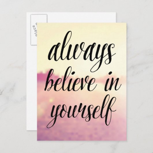 Glaube immer an dich selbst 2 postkarte (Vorne/Hinten)