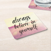 Glaube immer an dich selbst 2 rechteckiger pappuntersetzer (angewinkelt)