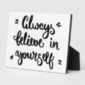 Glaube immer an dich selbst fotoplatte (Seite)