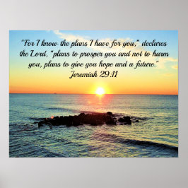 GLAUBE IN GOD JEREMIAH 29:11 BIBLE VERSE SUNRISE POSTER