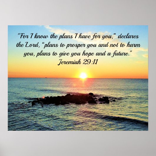 GLAUBE IN GOD JEREMIAH 29:11 BIBLE VERSE SUNRISE POSTER (Vorne)