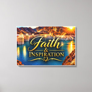 Glaube & Inspiration Christliche Bergsee-Leinwand Leinwanddruck
