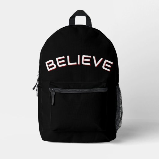 „Glaube“ Inspirierendes Zitat Schwarze Tasche (Vorderseite)