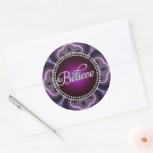 Glaube : Inspiriert : Lila Fraktale Kreislauf Runder Aufkleber (Umschlag)