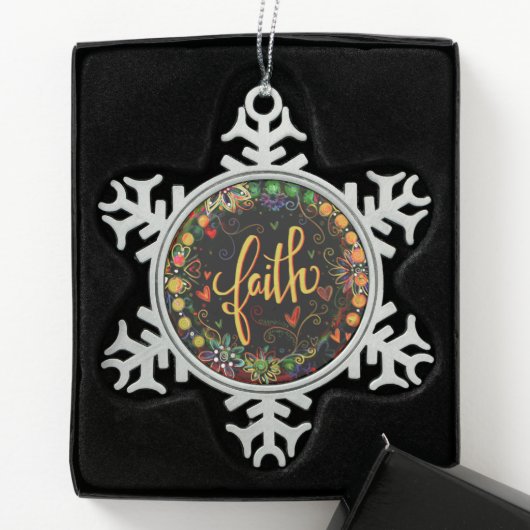 "Glaube"-Inspiritivität Schneeflocken Zinn-Ornament (Box)