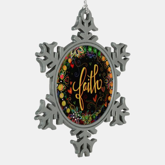 "Glaube"-Inspiritivität Schneeflocken Zinn-Ornament (Links)