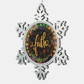 "Glaube"-Inspiritivität Schneeflocken Zinn-Ornament (Rechts)