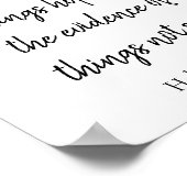 Glaube ist die Substanz Poster (Ecke)