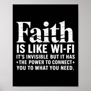 Glaube ist wie Wifi Gott, Jesus religiöser Christ Poster
