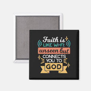 Glaube ist wie WiFi Lustiger christlicher Zitat-Ku Magnet