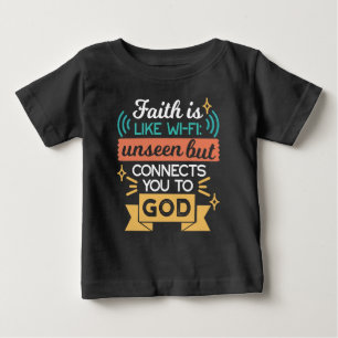 Glaube ist wie WLAN Lustiger christlicher Zitat-Ku Baby T-shirt