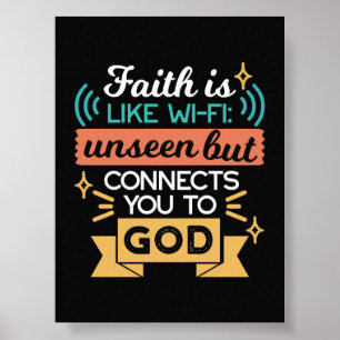 Glaube ist wie WLAN Lustiger christlicher Zitat-Ku Poster
