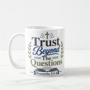 Glaube jenseits der Fragen Bibelvers Andacht Kaffeetasse