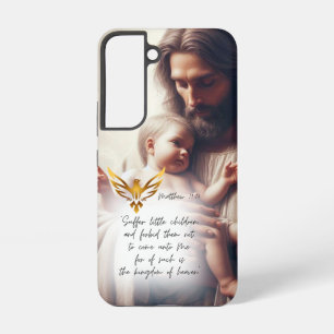 Glaube Jesus umarmt Baby Realistischer Goldener Ta Samsung Galaxy Hülle