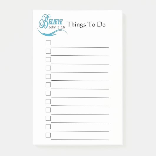 Glaube John 3:16 Dinge zu tun Post-it Klebezettel (Vorderseite)