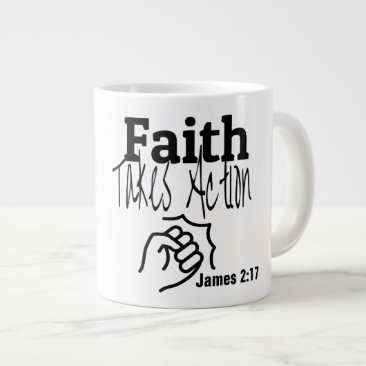 Glaube - Jumbo-Tasse (Vorderseite Rechts)