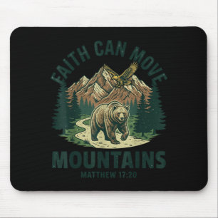 Glaube kann Berge versetzen Retro-Sonnenuntergang  Mousepad