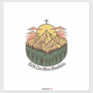 Glaube kann Berge versetzen Vintage-Mountains-Shir Aufkleber