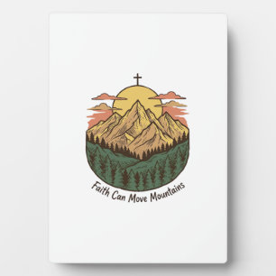 Glaube kann Berge versetzen Vintage-Mountains-Shir Fotoplatte