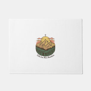 Glaube kann Berge versetzen Vintage-Mountains-Shir Fußmatte