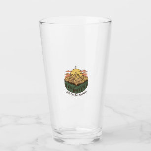 Glaube kann Berge versetzen Vintage-Mountains-Shir Glas