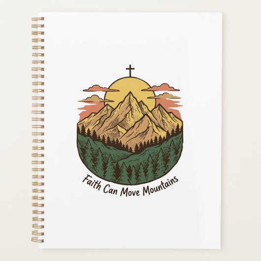 Glaube kann Berge versetzen Vintage-Mountains-Shir Planer (Vorderseite)