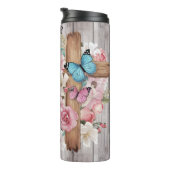 Glaube: Kreuz, Blume, Möglichkeit, Luke Thermosbecher (Nach rechts gedreht)