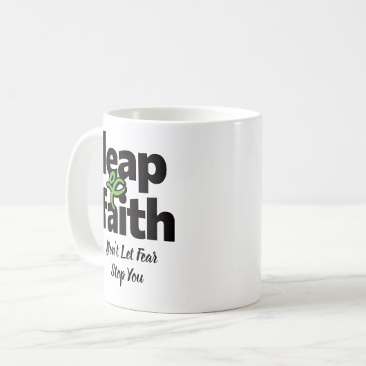 Glaube, Lass keine Angst auf dich auf Kaffeetasse (Vorderseite Links)