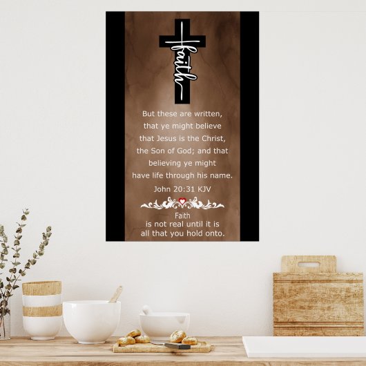 Glaube Leben durch Jesus Name Poster (Küche)