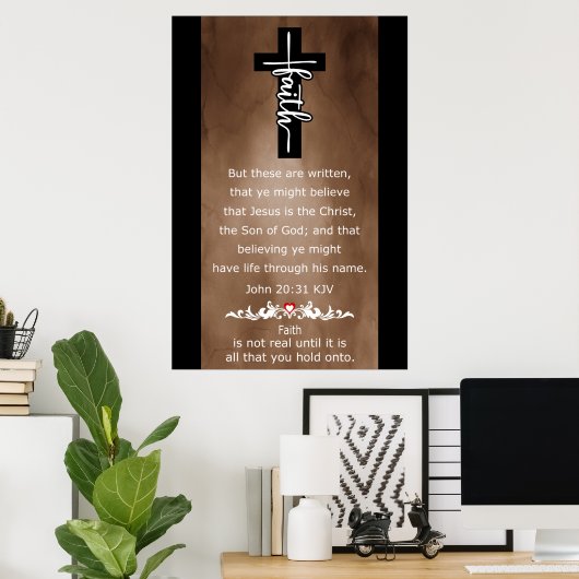 Glaube Leben durch Jesus Name Poster (Heimbüro)